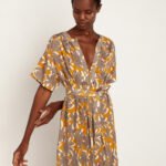 Flower print kaftan dress