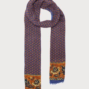 Bohemian Klein Blue Linen Scarf
